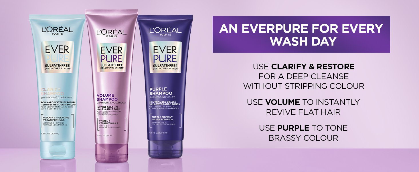 L'Oréal Paris EverPure Sulfate-Free Volume Shampoo and Conditioner, Education Module Content EverPure Routine